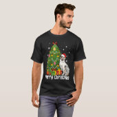 Australian Shepherd Santa Christmas Tree Lights Xm Tシャツ (正面フル)