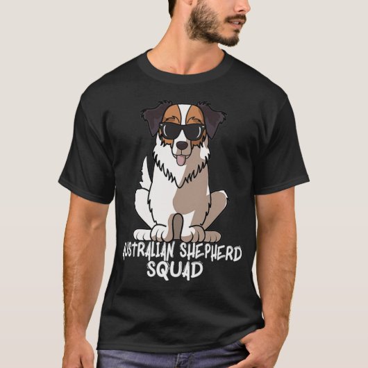 Australian Shepherd Squad With Sunglasses Funny ba Tシャツ (正面)