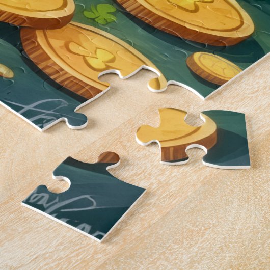 Australian Shepherd St Patrick’s Day Lucky Dog ジグソーパズル (側面)