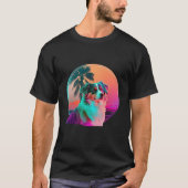 Australian Shepherd Synthwave 80s Retrowave Aesthe Tシャツ (正面)