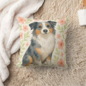 Australian Shepherd Throw Pillow Gift for Dog Love クッション (ブランケット)