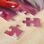 Australian Shepherd Valentine Dog Art with Hearts ジグソーパズル (側面)