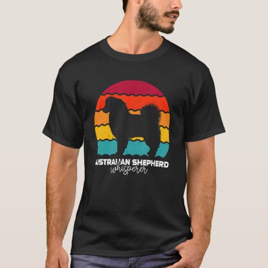 Australian Shepherd Whisperer Retro Vintage Tシャツ (正面)