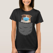 Australian Shepherd with mask in the breast pocket Tシャツ (正面)