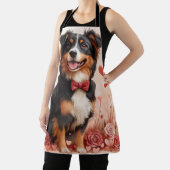 Australian Shepherd with Roses - バレンタインデー エプロン (インサイチュ)