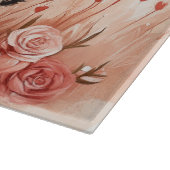 Australian Shepherd with Roses - バレンタインデー  カッティングボード (角)