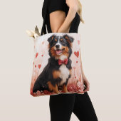 Australian Shepherd with Roses - バレンタインデー  トートバッグ (クローズアップ)