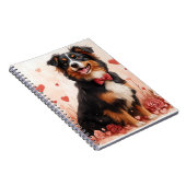 Australian Shepherd with Roses - バレンタインデー  ノートブック (右側)
