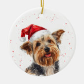 Australian Silky Terrier Christmas Personalized セラミックオーナメント (正面)