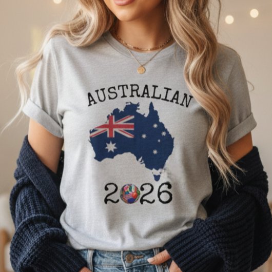 Australian Socceroos 2026 Vintage Flag Map Tシャツ