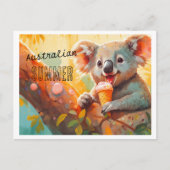 Australian Summer, koalaカードのカスタマイズ シーズンポストカード (正面)