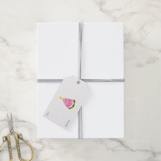 Australian Summer Watermelon Christmas Tree  ギフトタグ (より糸付き)