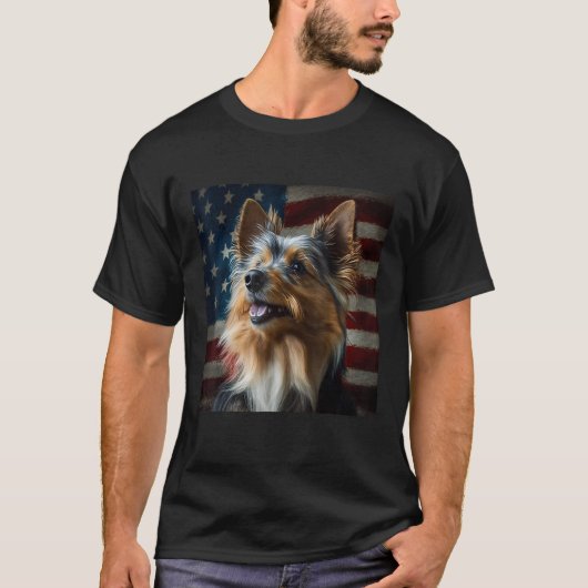 Australian Terrier 4th of July  Australian Terrier Tシャツ (正面)