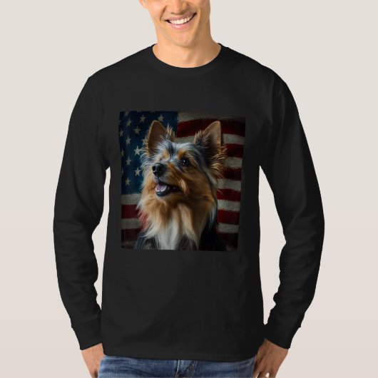 Australian Terrier 4th of July  Australian Terrier Tシャツ (正面)