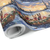 Australian Terrier Christmas Boat Holiday ラッピングペーパー (ロールコーナー)