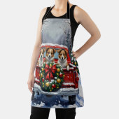 Australian Terrier Christmas Red Truck Holiday エプロン (インサイチュ)