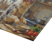 Australian Terrier Cooking in Kitchen カッティングボード (角)