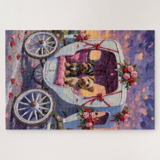 Australian Terrier Dog Valentine's Day  ジグソーパズル (横)