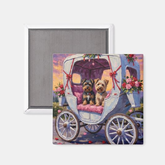 Australian Terrier Dog Valentine's Day  マグネット (正面/裏面)