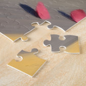 Australian Terrier Dog Valentine's Day Motorcycle ジグソーパズル (側面)