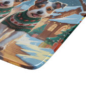 Australian Terrier Dogs Christmas Snow Holiday カッティングボード (角)
