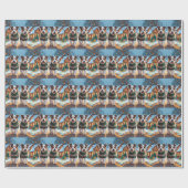 Australian Terrier Dogs Christmas Snow Holiday ラッピングペーパー (フラット)