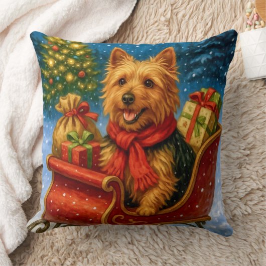 Australian Terrier Holiday  クッション (ブランケット)