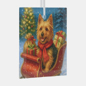 Australian Terrier Holiday Metal Ornament ガラスオーナメント (正面右)