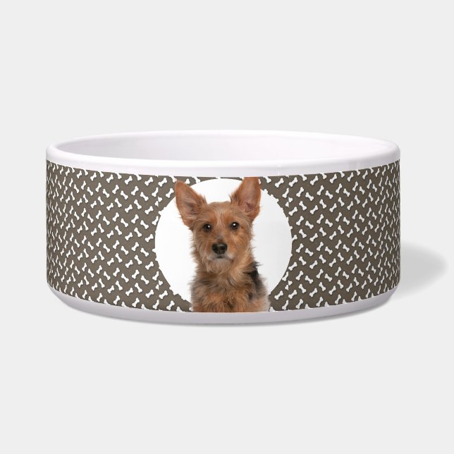 Australian Terrier Personalize Photo & Name Dog ボウル (正面)