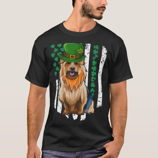 Australian Terrier St Patricks Day Irish American  Tシャツ (正面)
