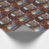 Australian Terrier With Christmas Lights Holiday ラッピングペーパー (角)