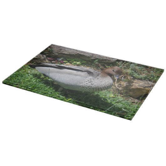 Australian Wood Duck in Tranquil Garden カッティングボード (角)