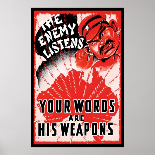 Australian WWII Propaganda Poster The Enemy ポスター (正面)