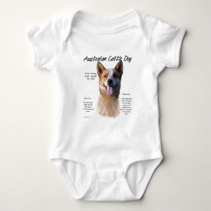 AustralianCattle犬(redspec)の歴史のデザイン ベビーボディスーツ