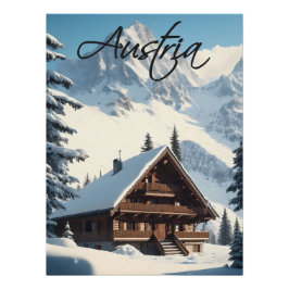 Austria Alpine Chalet Travel Poster ポスター