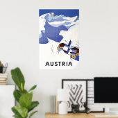 Austria Alps Ski Poster Vintage Travel Print ポスター (ホームオフィス)