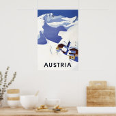 Austria Alps Ski Poster Vintage Travel Print ポスター (キッチン)