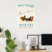 Austria Autriche Vintage Ski Poster - Framed Print ポスター (ホームオフィス)