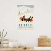 Austria Autriche Vintage Ski Poster - Framed Print ポスター (キッチン)