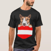 Austria Flag Bull Terrier Dog In Pocket Tシャツ (正面)