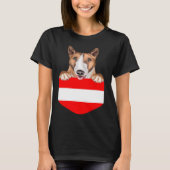 Austria Flag Bull Terrier Dog In Pocket Tシャツ (正面)