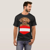 Austria Flag Vizsla Dog In Pocket Tシャツ (正面フル)