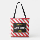 Austria Football Fan Flag Colors Stripe Pattern トートバッグ (裏面)