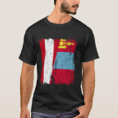 Austria Mongolia Half Flag Austrian Mongolian Jers Tシャツ (正面)