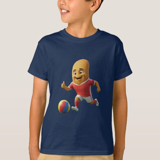 Austria Schnitzel Food Soccer Mascot - Group J Tシャツ (正面)