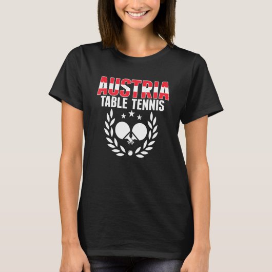 Austria Table Tennis Austrian Ping Pong Supporte Tシャツ (正面)