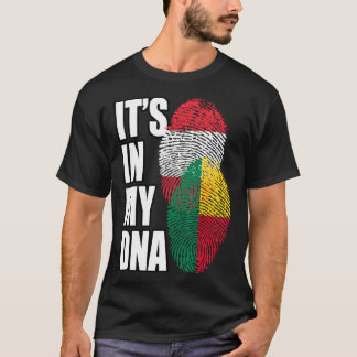 Austrian And Beninese Mix DNA Flag Heritage Tシャツ