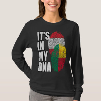 Austrian And Beninese Mix DNA Flag Heritage Tシャツ
