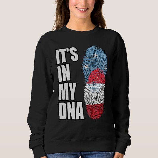 Austrian And Micronesian Mix DNA Heritage Flag スウェットシャツ (正面)