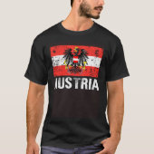 Austrian Flag Austria Vienna Land der Berge Eagle Tシャツ (正面)